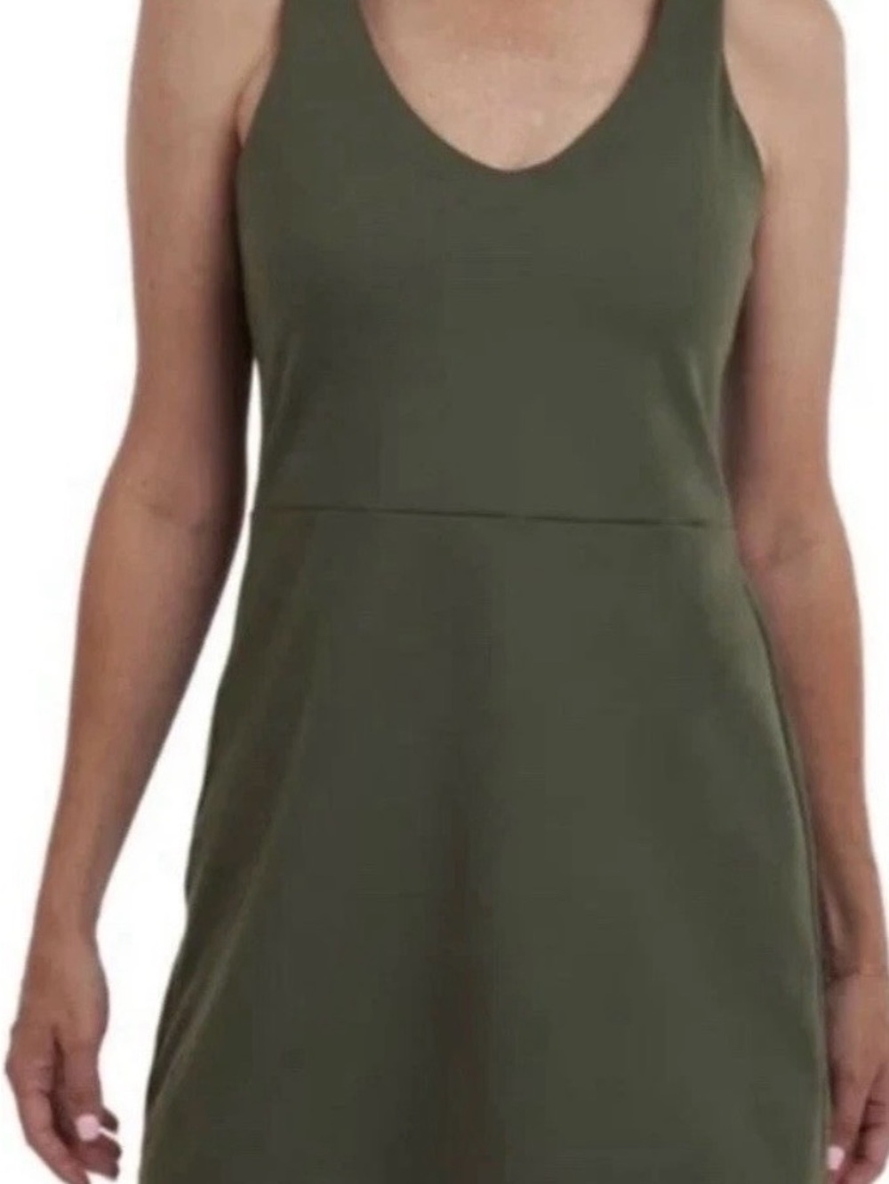 Elle Sport Sage Green Active Dress Skort M Sleeveless Built-in Bra & Shorts Golf